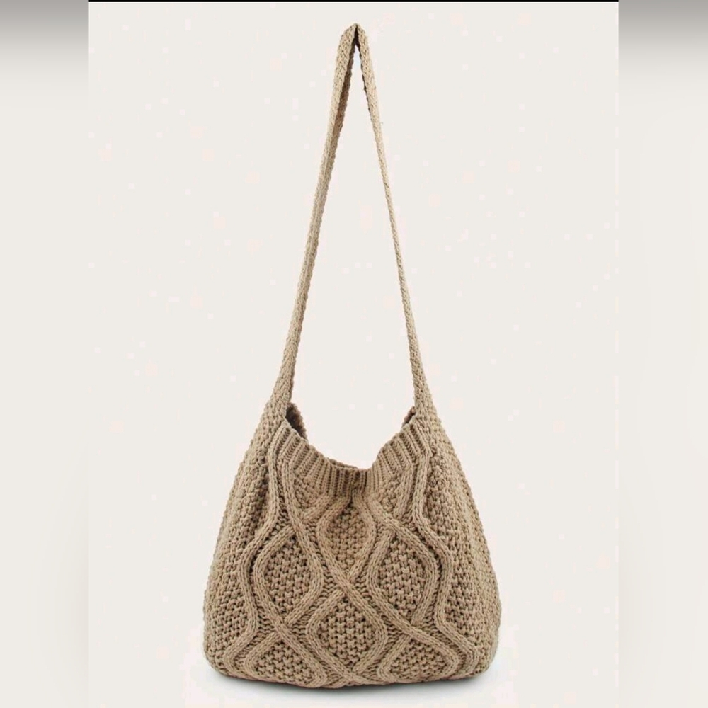Boho Cable Knit Hobo Purse